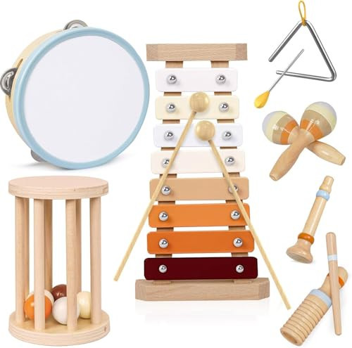 Toddler Musical Instruments, Wooden Montessori Musical Instruments Montessori Wooden Toys for Toddlers, Xylophone for Kids Preschool Educational 3+, Early Learning Music Toys for Boys Girls Gift | Amazon (US)