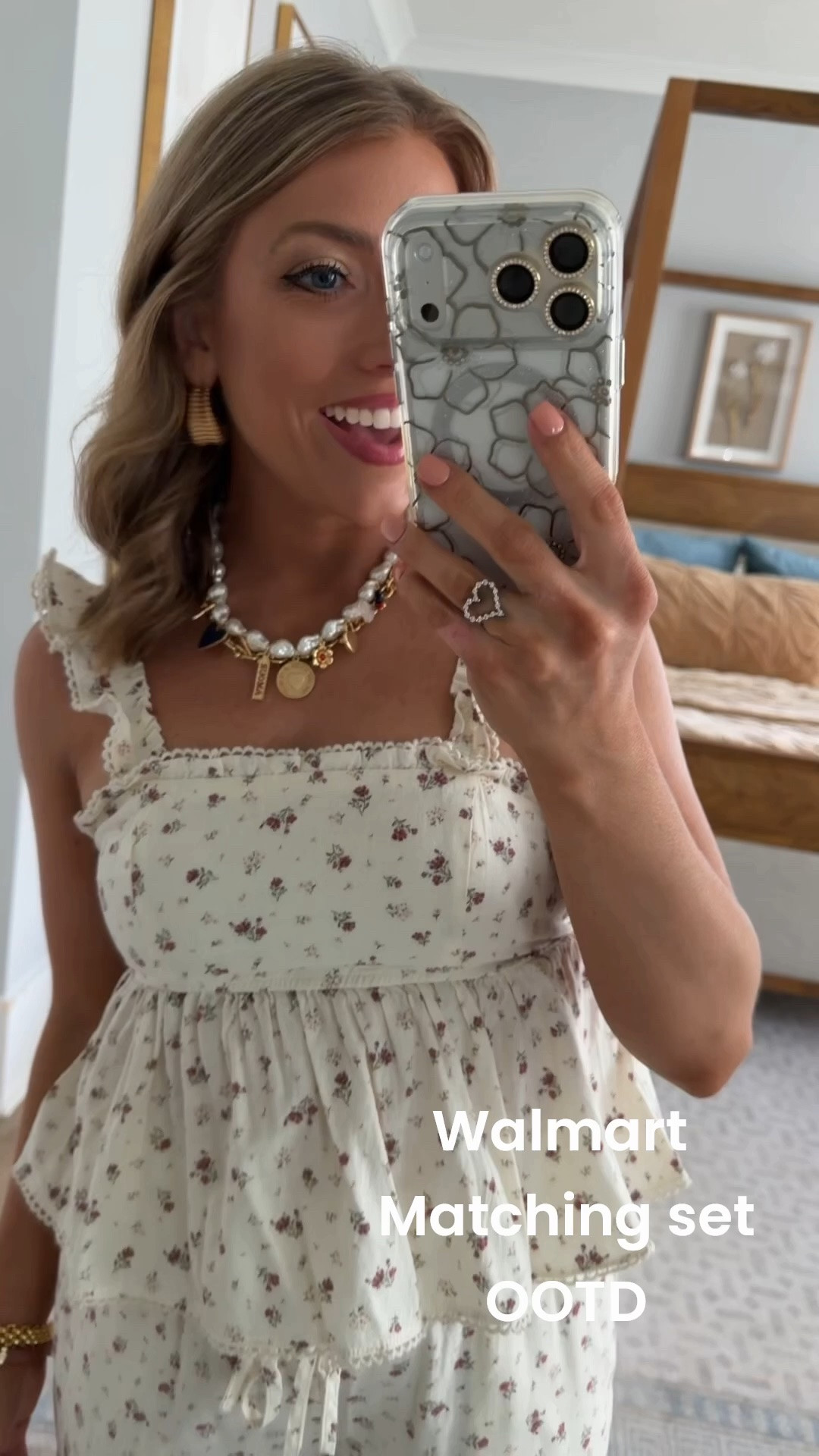 Today’s outfit is giving effortless, feminine, and so expensive-looking… but it’s all from Walmart! 🤍🌸 This adorable floral matching set is one of my favorite new finds. The top and pants are each under $20, come in the prettiest pink option too, and are so lightweight and comfortable for these hot summer days. I paired it with my favorite Walmart sandals and jewelry for an easy outfit that looks put together in minutes.

If you’re looking for affordable Walmart fashion that looks boutique, this set is definitely one to grab before it sells out!

#walmartfashion #walmartfinds #walmartstyle #walmartnewarrivals #matchingset #floraloutfit #summerstyle #ootd #outfitoftheday #affordablefashion #affordablestyle #budgetfashion #casualstyle #everydaystyle #momstyle #summeroutfit #vacationstyle #neutralstyle #walmartsandals #walmartjewelry #fashionfinds #everydayfashion #styleonabudget #boutiquestyle #femininestyle #summerfashion #walmartclothing #lookforless #fashionover30 #easyoutfit

#LTKootd #LTKPetite