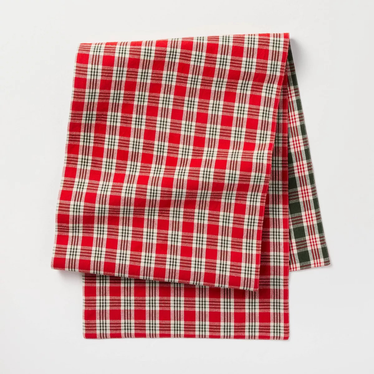 14"x72" Reversible Plaid Runner Green/Red - Hearth & Hand\u2122 with Magnolia | Target