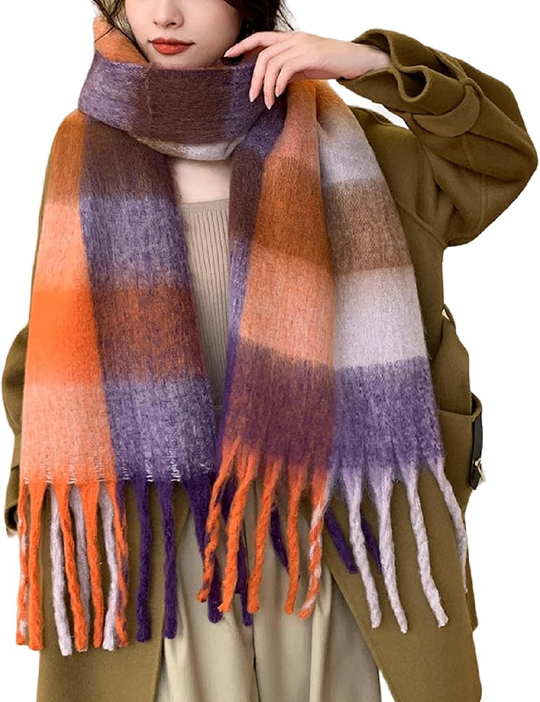 Wander Agio Winter Women Warm Scarf Long Shawl Large Scarves Cold Weather Thick Blanket Scarfs Co... | Amazon (US)