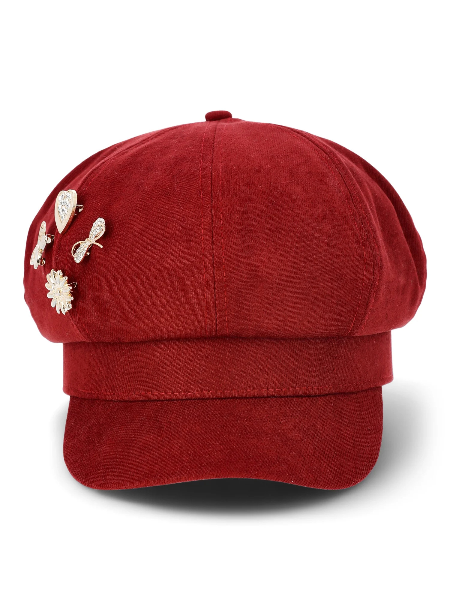 No Boundaries Baker Hat with Charms, Women's, Wine | Walmart (US)