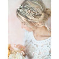 Rose Gold Wire Wedding Crown, Boho Halo Hair Vine, Wreath, Forehead Band, Headpiece - ""Violetta' | Etsy (US)
