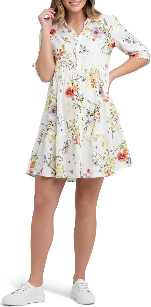 Bloom Floral Print Linen Blend Maternity Dress | Nordstrom