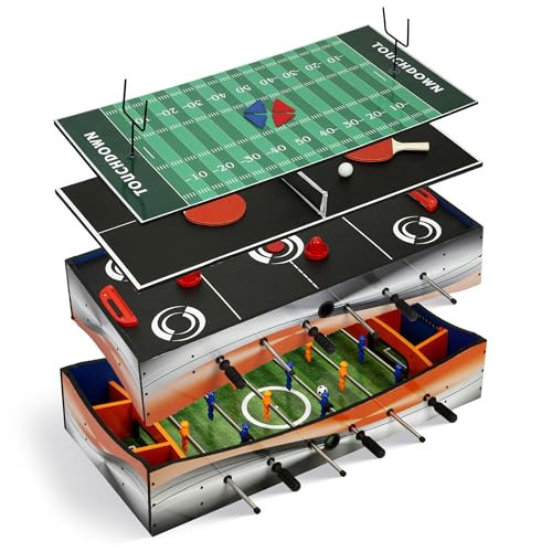 Hathaway Revolver 4 in 1 Multi Game Tabletop - 40-in Tabletop Games Set with Ping Pong, Glide Hockey, Finger Football, and Foosball Table for Family - Multi Game Table with Full Accessories | Amazon (US)