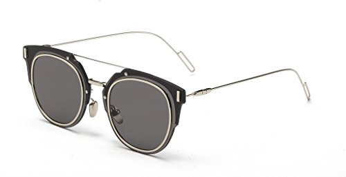 GAMT Desginer Vintage Sunglasses Retro Full-rim Round Fashion Style Sliver Frame Grey Lens | Amazon (US)