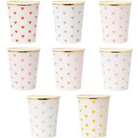 Pastel Hearts Cup, Party Palette Heart Cups, Valentines Supplies, Meri Set Of 8 | Etsy (US)