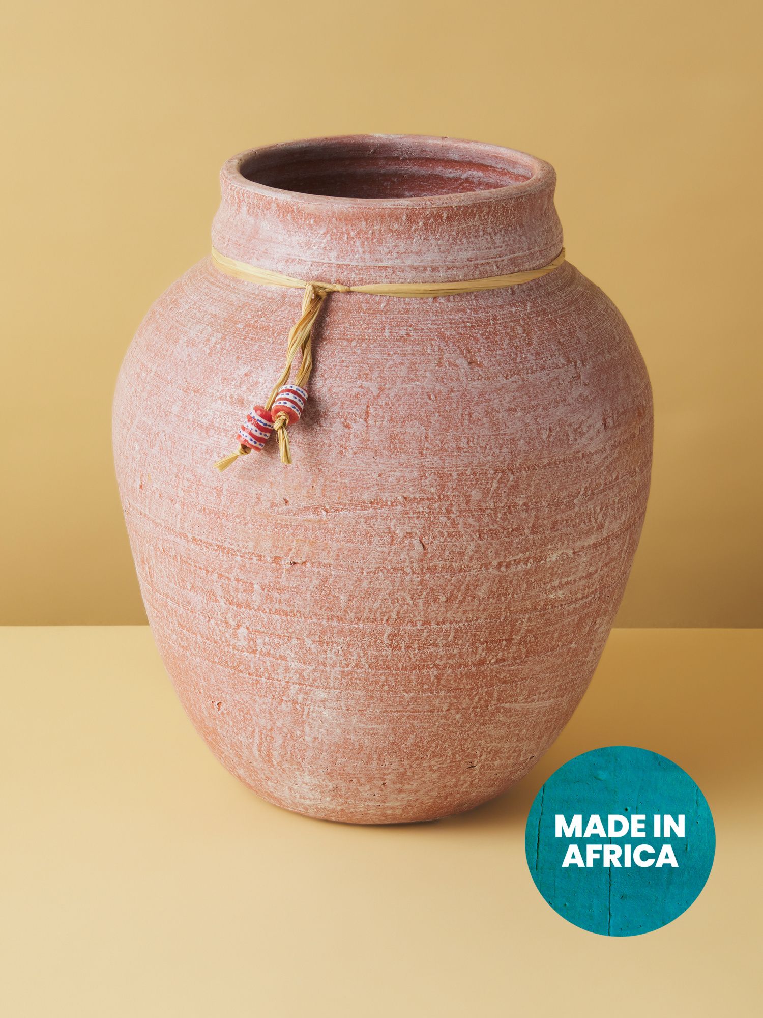 Clay Vase With Beads | Decorative Objects | HomeGoods | HomeGoods