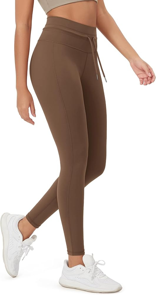 ODODOS Women's Drawstring Tie Daily Leggings 25" / 28" High Waist Workout Yoga Pants | Amazon (US)