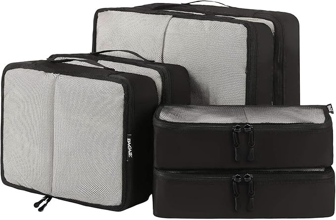 BAGAIL 6 Set Packing Cubes,Travel Luggage Packing Organizers(6Set Black Net) | Amazon (US)