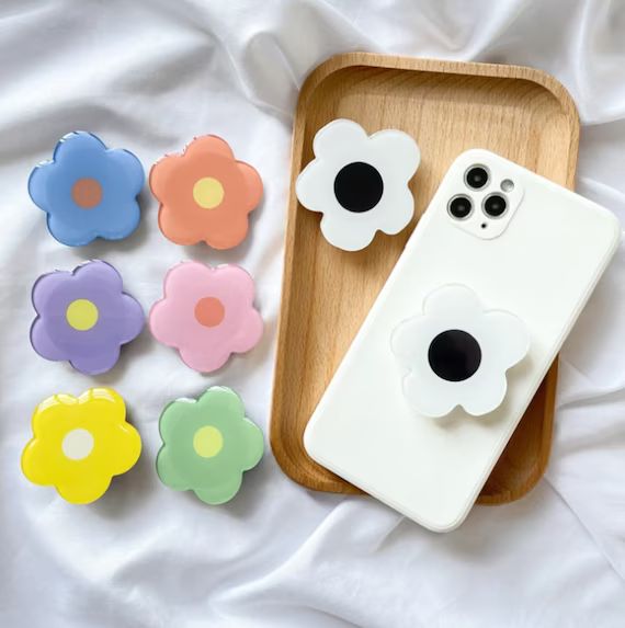 Simple Cute Flower Phone Grip Holder Foldable Stand Griptok - Etsy | Etsy (US)