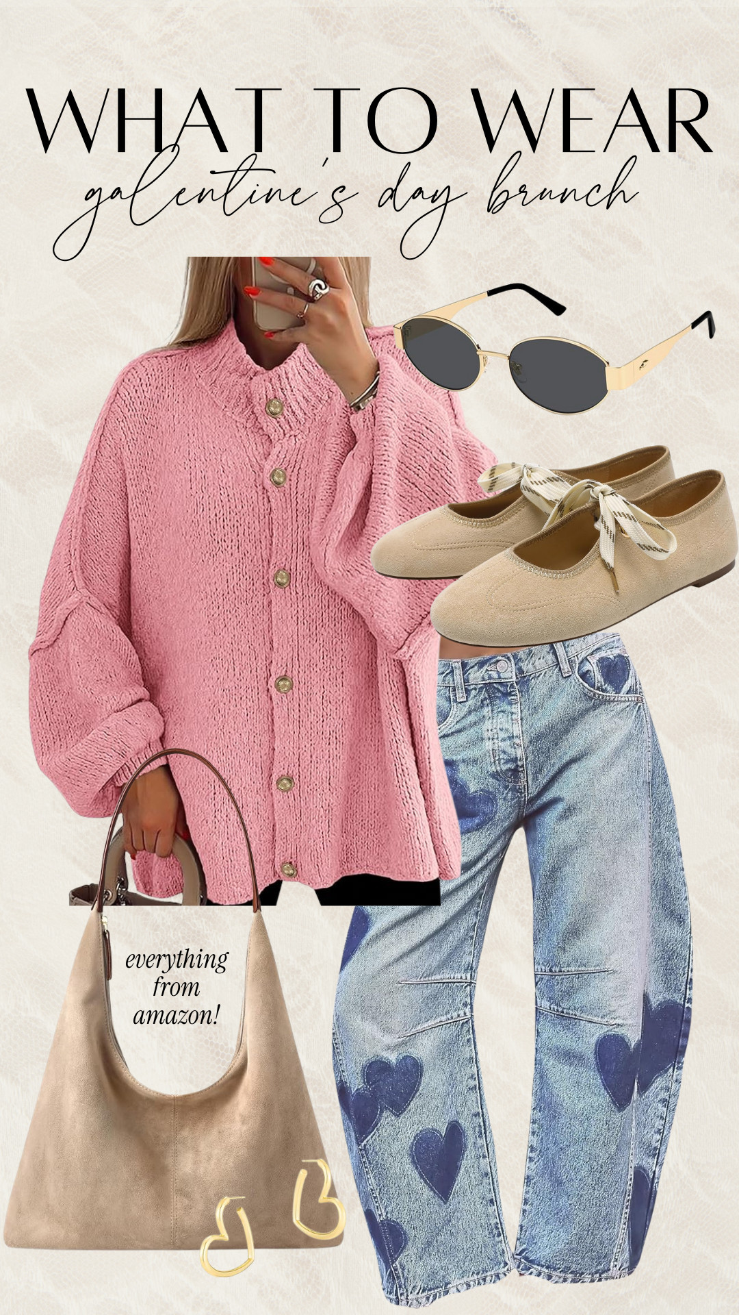 What to Wear: Galentine's Day Brunch love these adorable heart patch denim barrel jeans 

 #LTKValentine #LTKootd