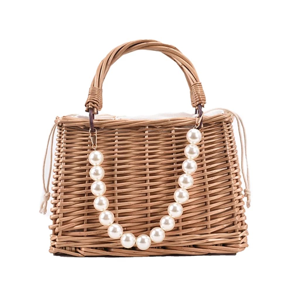 AMNHDOAMNHDO Fashion Straw Bags for Women Beach Rattan Woven Tote Handbags Ladies Summer Top-hand... | Walmart (US)
