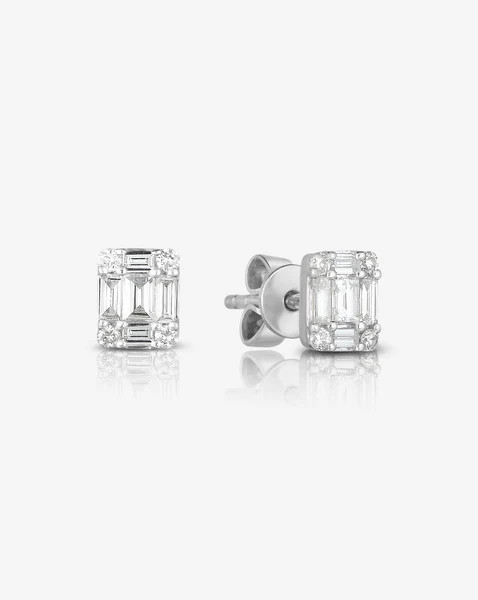 Petite Emerald Illusion Studs | Ring Concierge