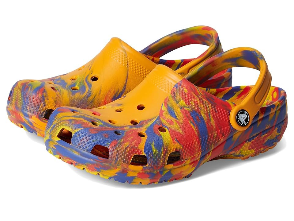 Crocs Kids Classic Marbled Tie-Dye CLogs (Little Kid/Big Kid) Kids Shoes Orange Zing/Multi: 11 Little Kid M | Zappos.com