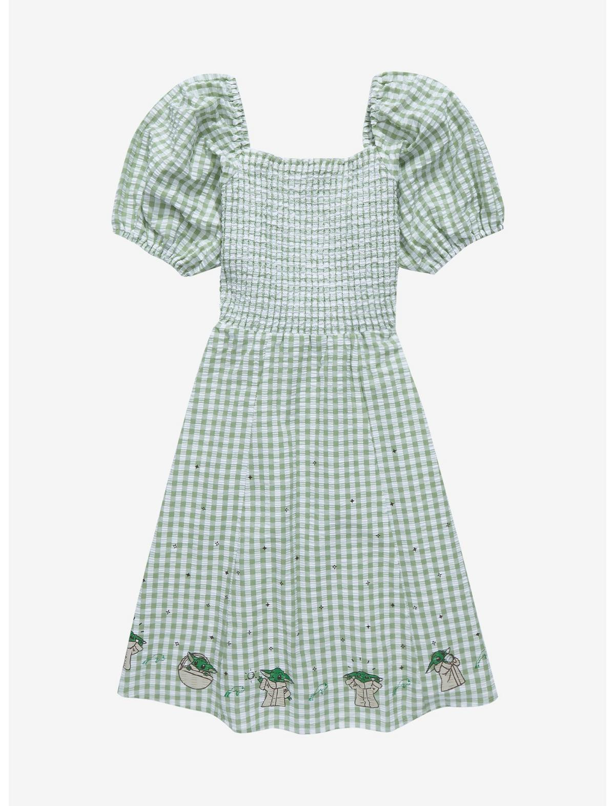 Star Wars The Mandalorian Grogu Gingham Smock Dress - BoxLunch Exclusive | BoxLunch