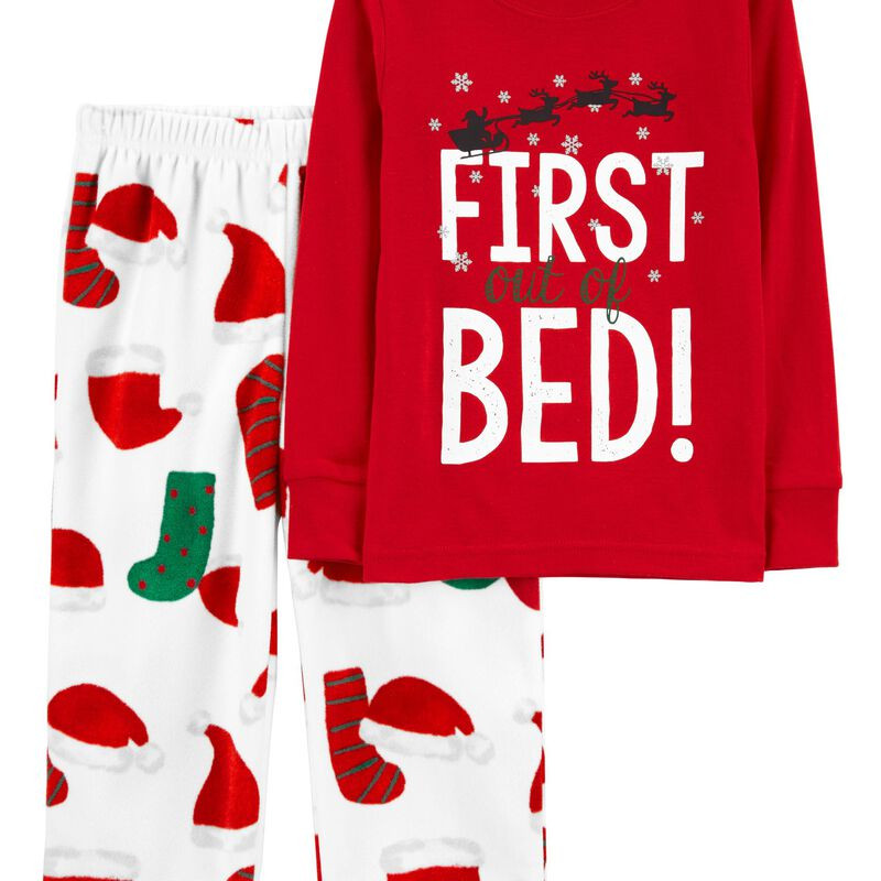 Toddler 2-Piece Santa Cotton & Fleece PJs | Carter's