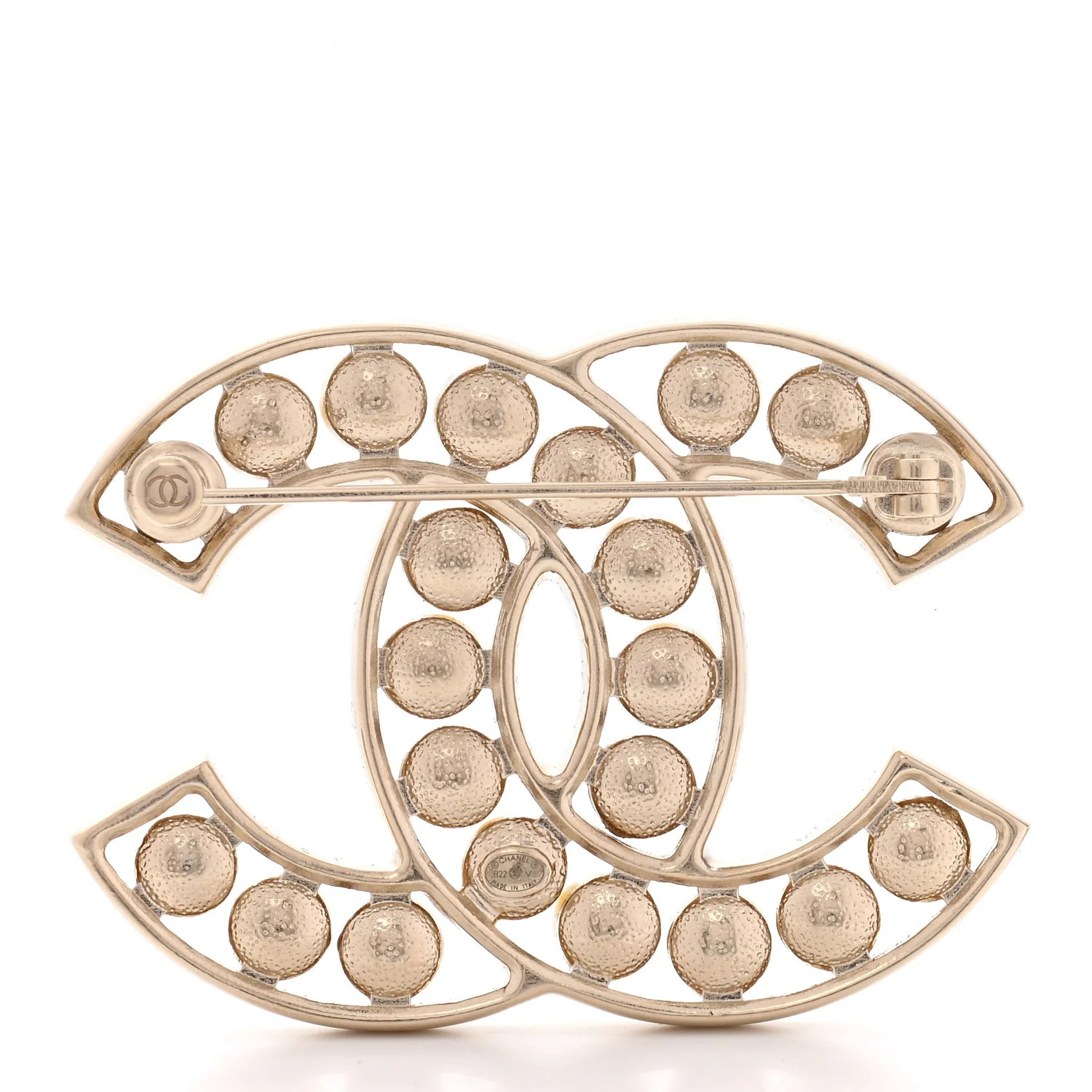 Pearl CC Brooch Light Gold | FASHIONPHILE (US)