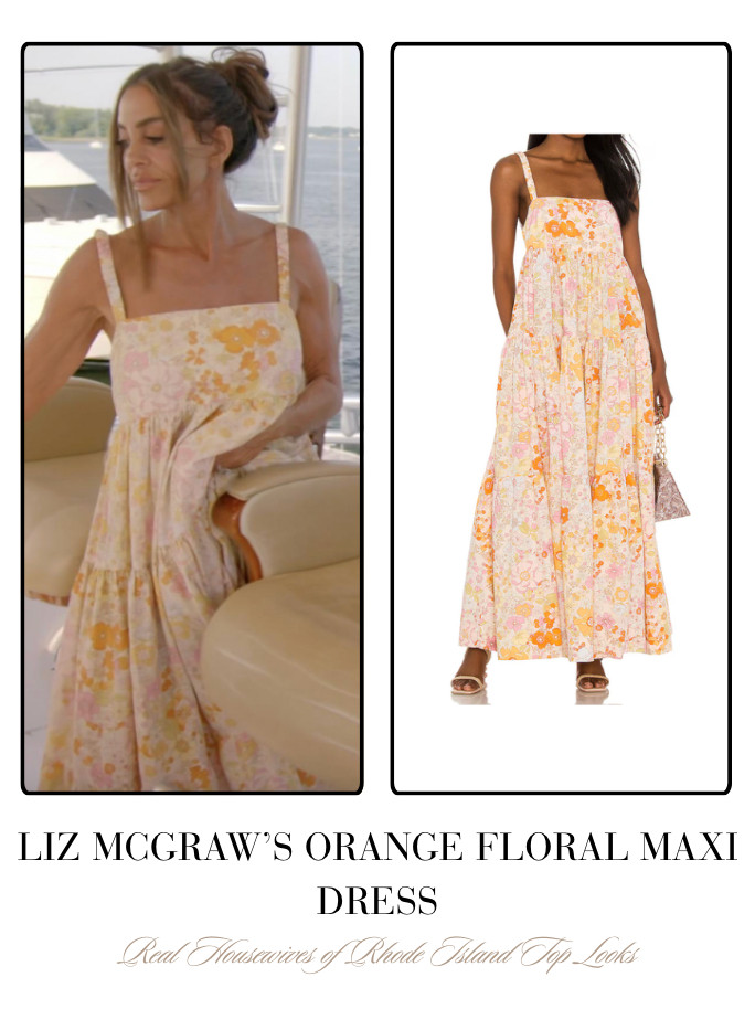 Liz McGraw's Orange Floral Maxi Dress 

 