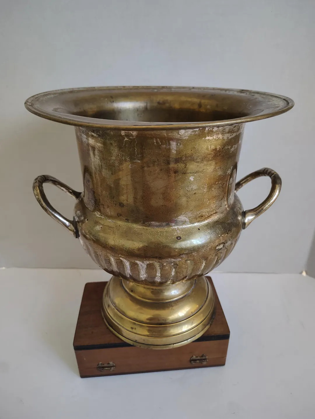 Brass Champagne Bucket - Irregular Aged Patina Read - Approx.  9.25" | Etsy (US)