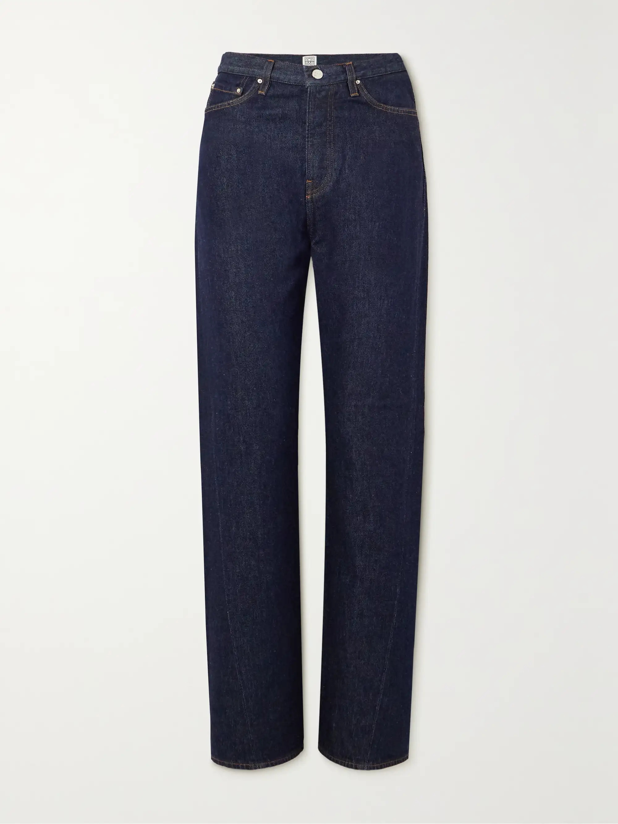TOTEME+ NET SUSTAIN Twisted Seam high-rise straight-leg organic jeans | NET-A-PORTER (US)