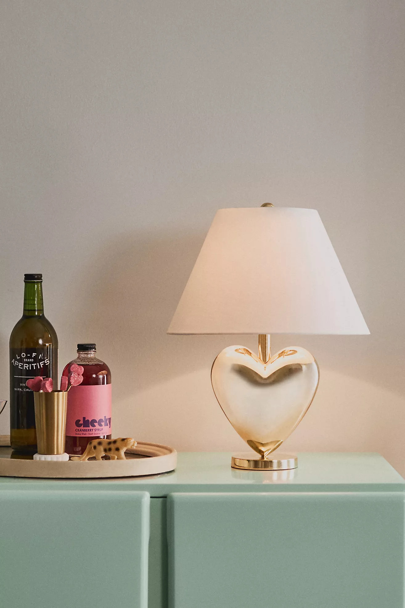 Amor Metallic Heart Table Lamp | Anthropologie (US)