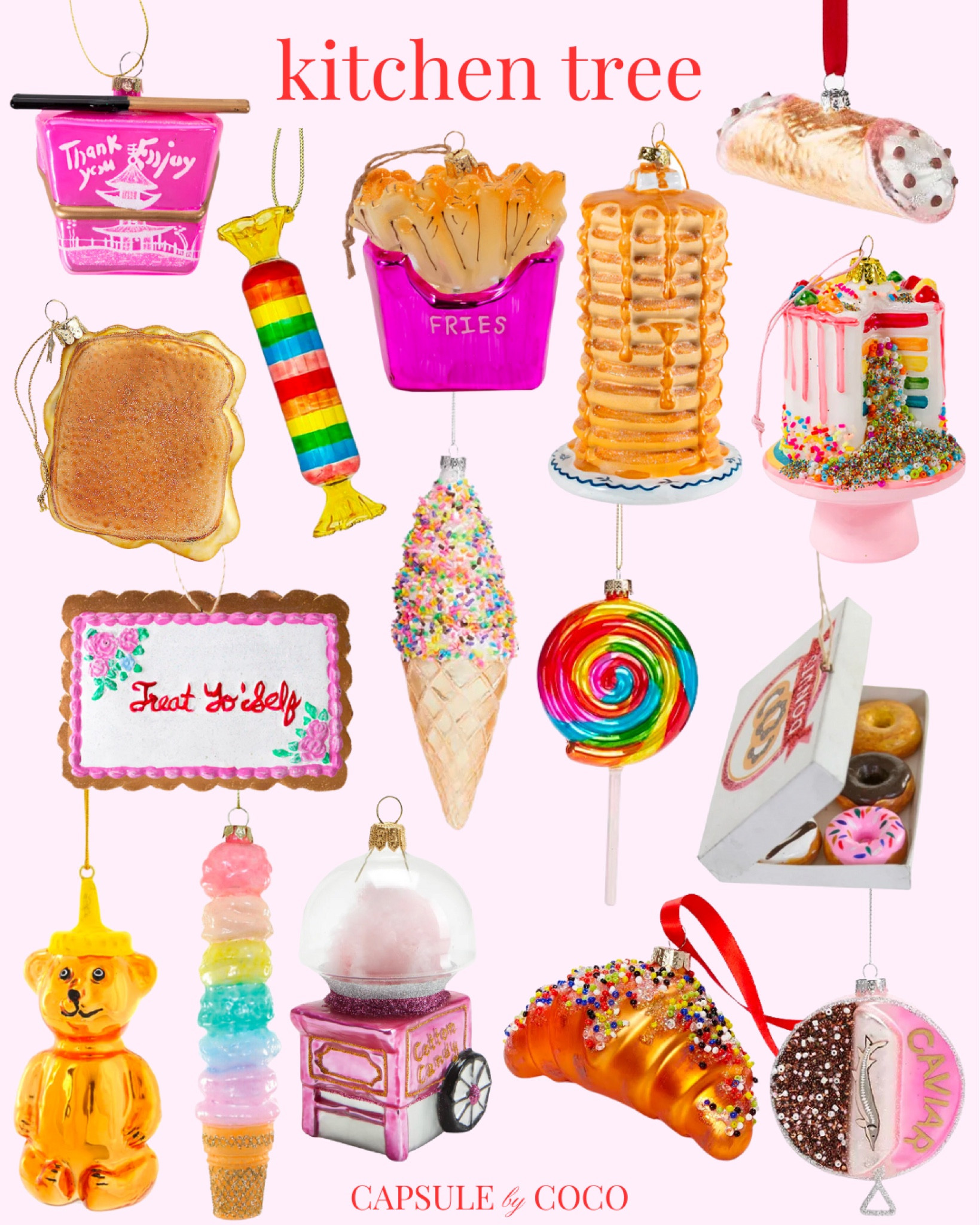 KITCHEN TREE 🎄🍟🍭

Food ornaments, food ornament, kitchen ornaments, kitchen ornament, candy ornaments, candy ornament, novelty ornaments, novelty ornament, ornament exchange, preppy Christmas, food tree, CapsuleByCoCo

#LTKHoliday #LTKSeasonal #LTKhome