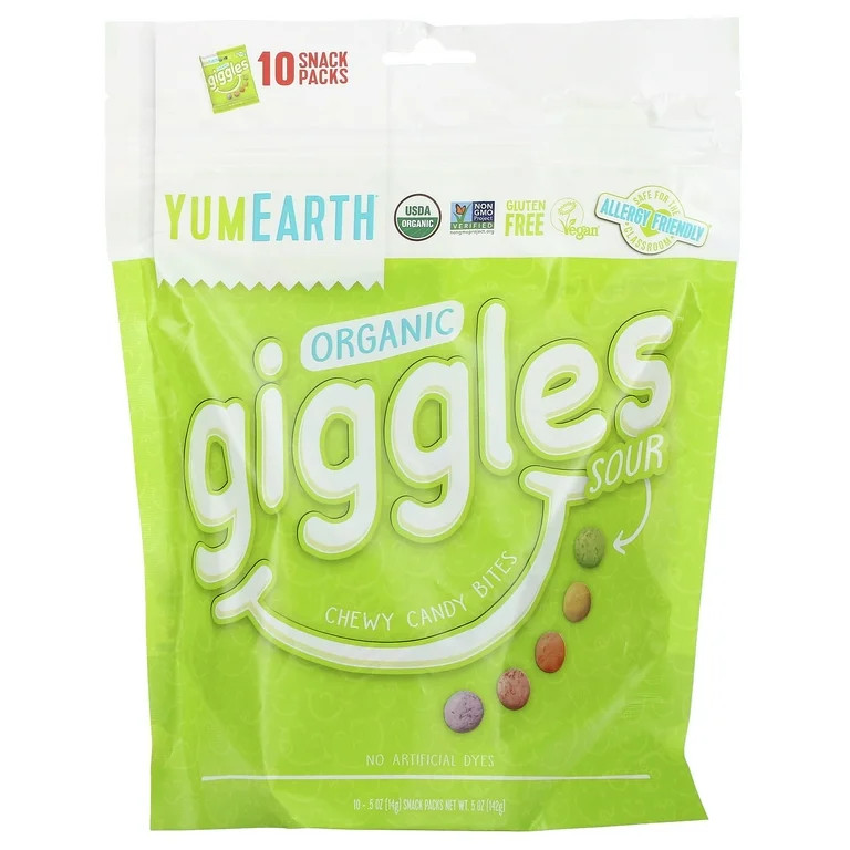 YumEarth - Organic Giggles Chewy Candy Bites Sour - 10 Pack(s) | Walmart (US)