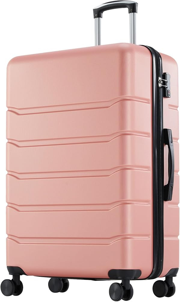 Sweetcrispy 20 inch Lightweight Expandable Rolling Suit Case with TSA Lock, Pink | Amazon (US)
