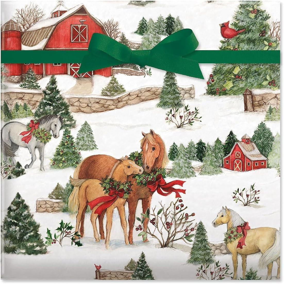 Current Rolled Christmas Gift Wrap, Holiday Horses | Amazon (US)