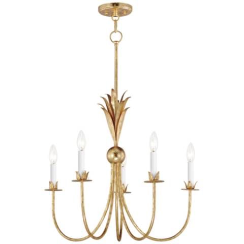 Maxim Paloma 26" Wide 5-Light Traditional Candelabra Gold Chandelier | Lamps Plus