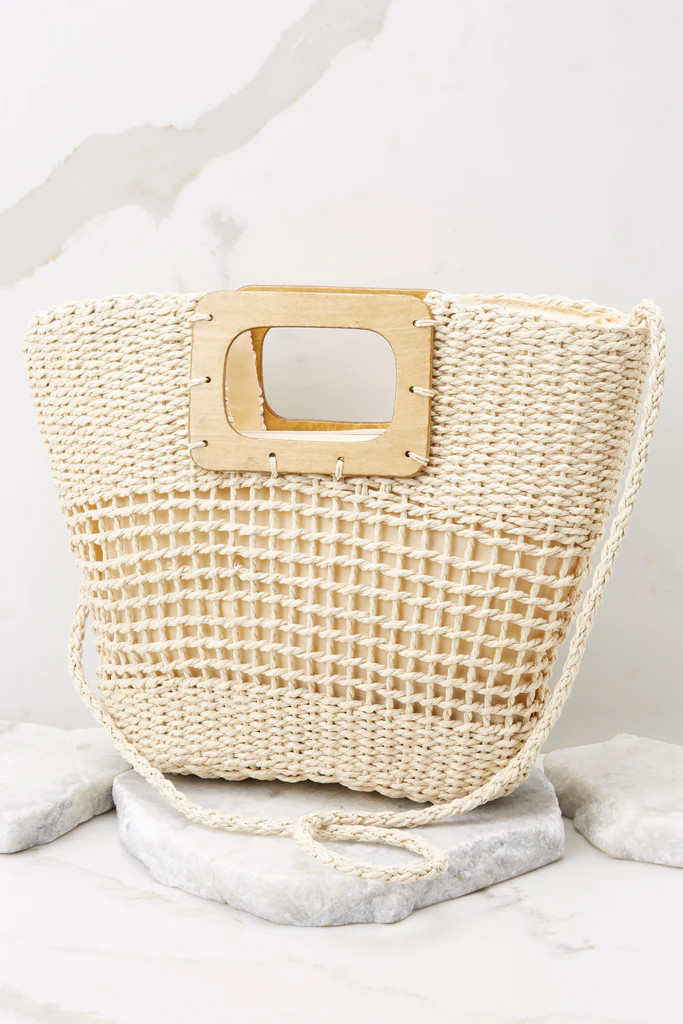 Any Other Day Ivory Rattan Bag | Red Dress 