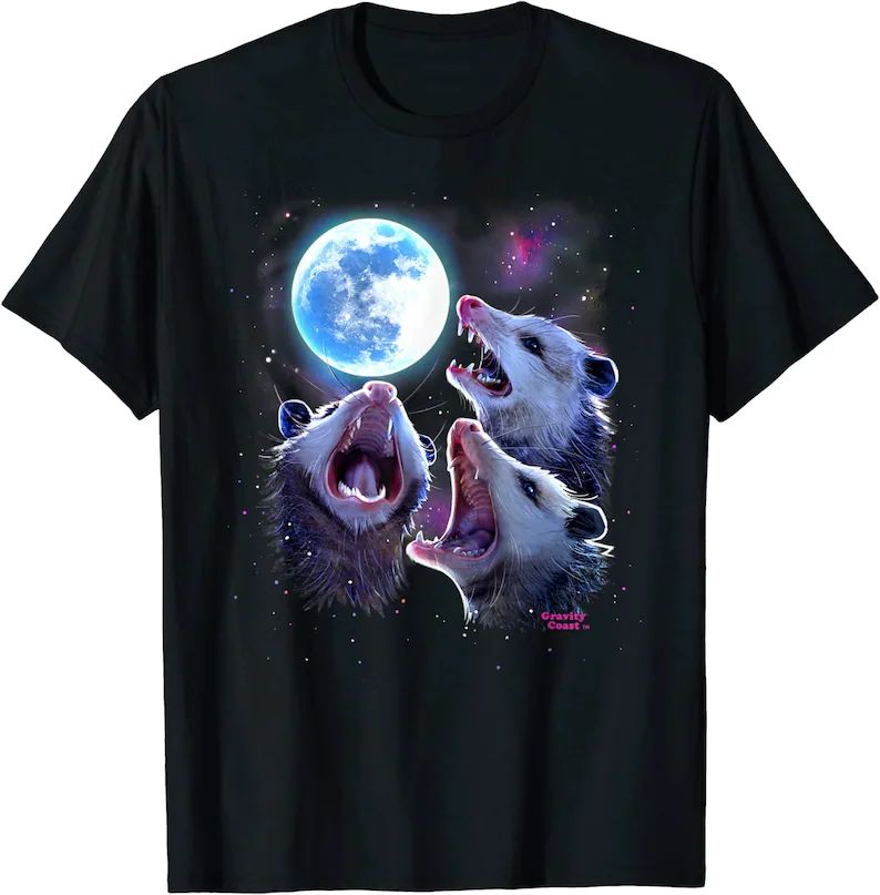 Three Possums Howling at Moon Shirt Like 3 Wolves T-shirts - Etsy | Etsy (US)