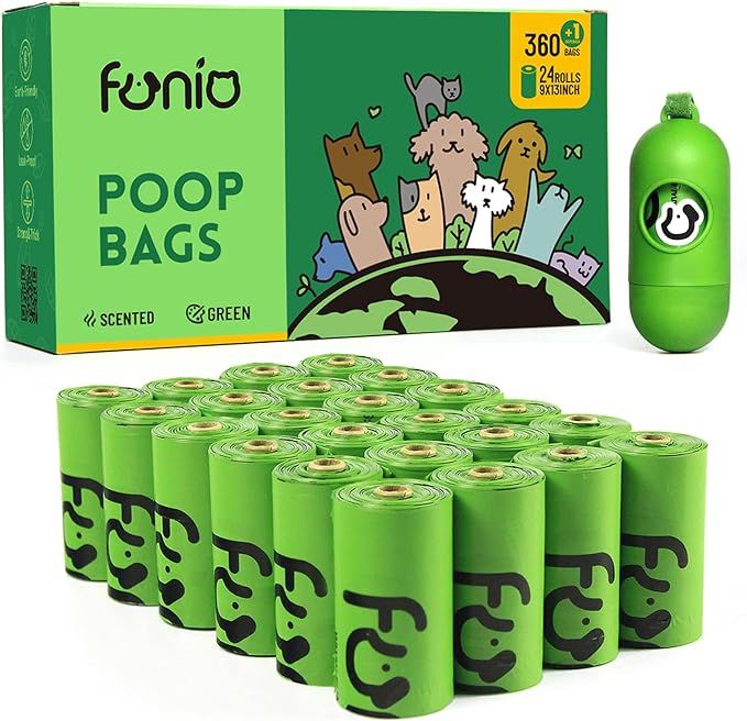 Amazon.com : Funio Eco Friendly Poop Bags ,Scented Dog Poop Bag ,360 Counts Dog Poop Bags with Di... | Amazon (US)