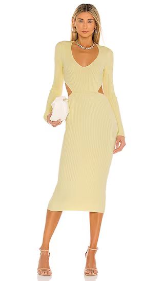 Rosabella Midi Dress in Yellow | Revolve Clothing (Global)