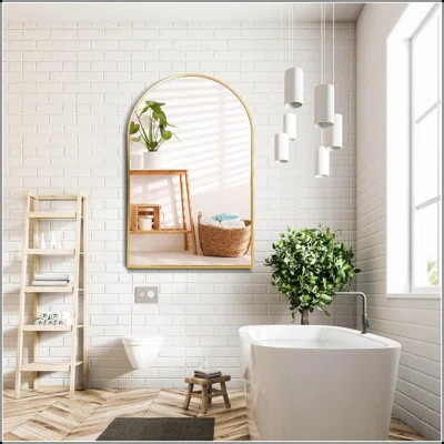Stylish Metal Arch Mirror With High-Definition Glass And Rust-Proof Frame, For Modern Interiors | Wayfair North America