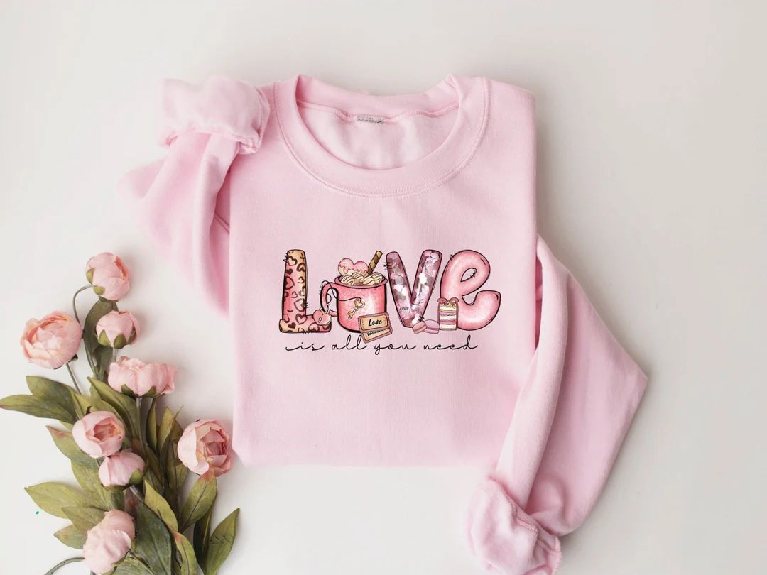 Love Valentines Sweatshirt Valentine Shirt Love Shirt - Etsy | Etsy (US)