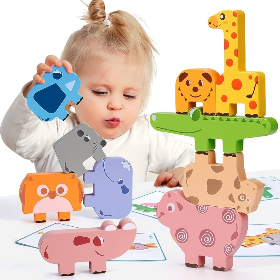 Montessori Toys for 1 2 3 4 Year Old Year, Wooden Blocks Sorting & Stacking Toys Gifts for 2-4 Ye... | Amazon (US)