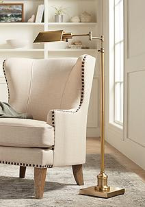 Jenson Aged Brass Adjustable Pharmacy Floor Lamp | LampsPlus.com