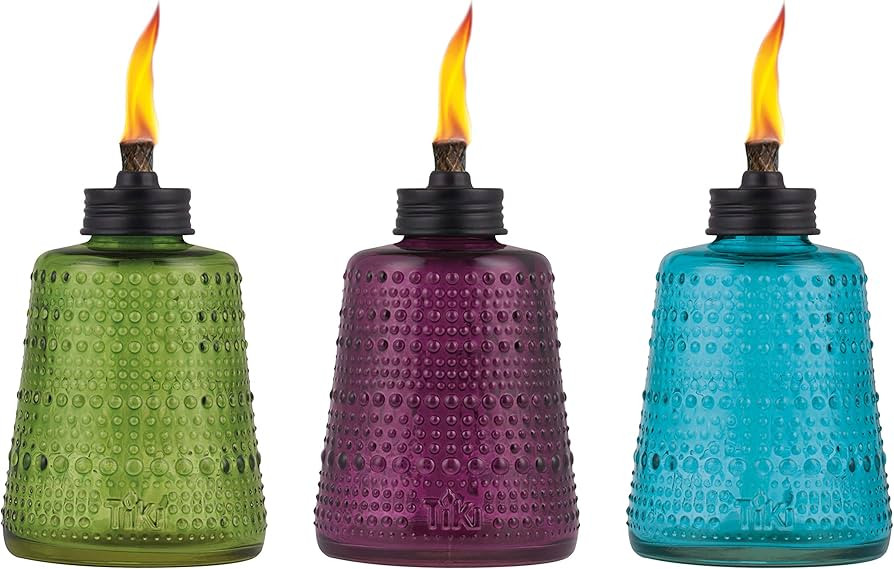 TIKI Brand Carnival Table Torch | Glass Blue Green and Purple | Outdoor Lighting in Patio, Backya... | Amazon (US)