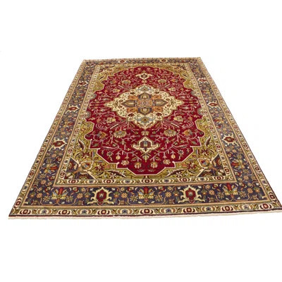 One-of-a-Kind Stodola Hand-Knotted 1970s 6'6" x 9'7" Wool Area Rug in Red/Beige/Navy | Wayfair North America