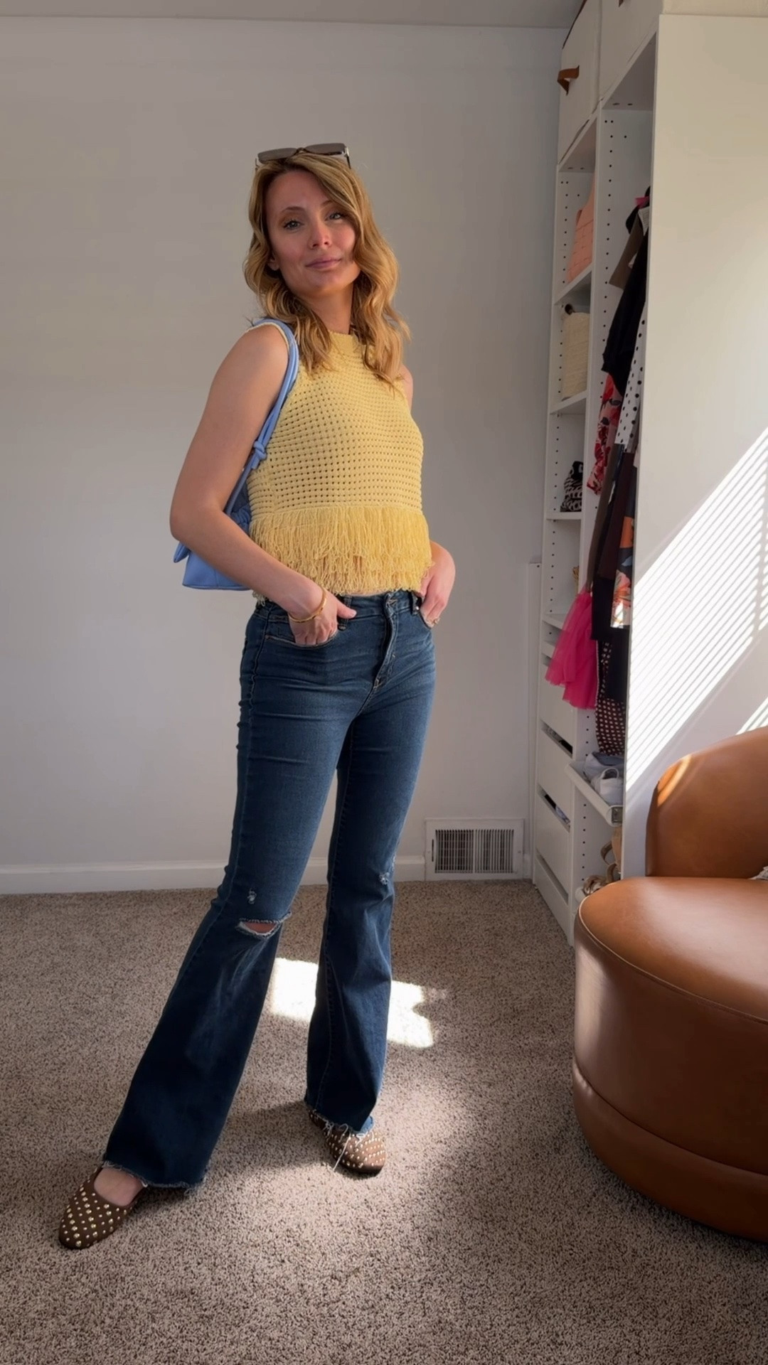 This butter yellow and light blue color combo is so fun, I love it. And this fringe top? Screams summer.

#LTKootd #LTKSeasonal