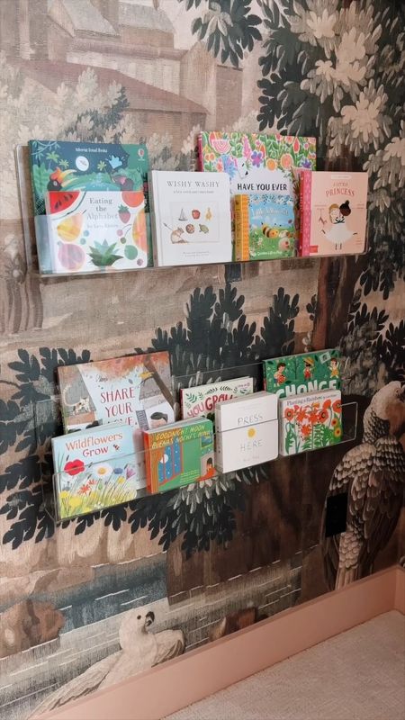 Nursery bookshelf for the summer. Here’s what we’re currently reading to baby girl and she loves these baby books. Also linking our acrylic bookshelf, nursery mural wallpaper and linen table lamp  

#LTKKids #LTKHome #LTKBaby