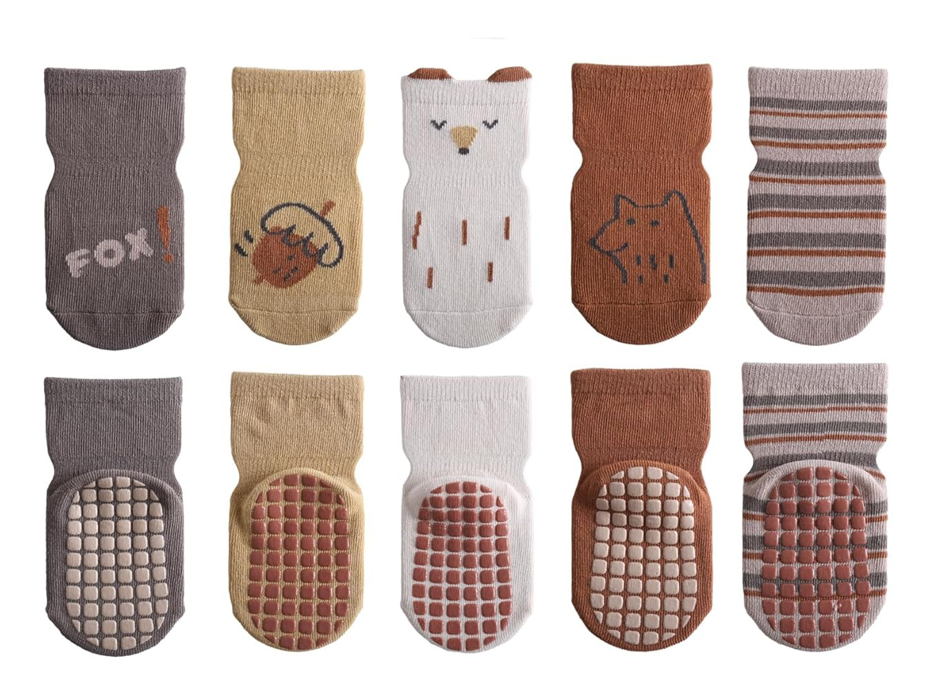 NUMYEAN Baby Toddler Socks Baby Boy Girl Kids Grip Non Slip Socks Cute Cotton Slipper Animal Sock... | Amazon (UK)