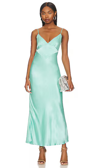 Malinda Slip Dress in Aqua | Revolve Clothing (Global)