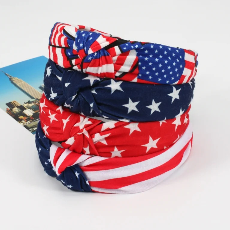 USA Flag Hair Accesssory Red White and Blue Patriotic American Flag Headbands for Women Girls | Walmart (US)