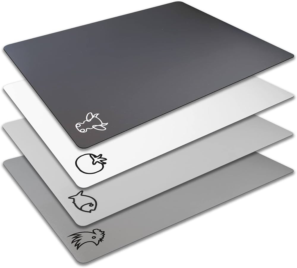Fotouzy Flexible Plastic Cutting Board Mats with Food Icons, BPA-Free, Non-Porous, 100% Non-slip ... | Amazon (US)
