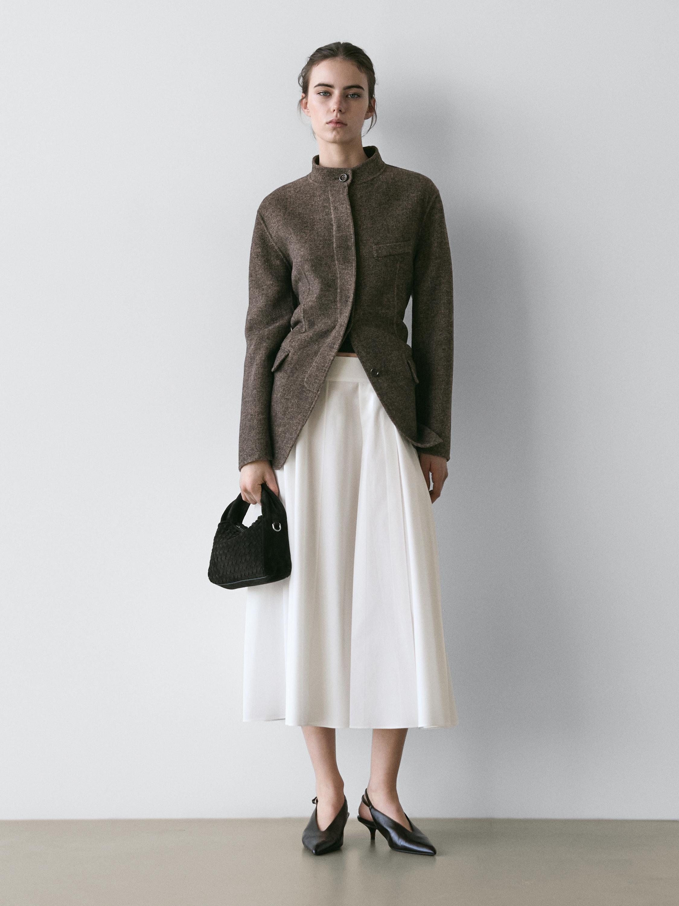 Midirock mit Gürtelschlaufen | Massimo Dutti DE