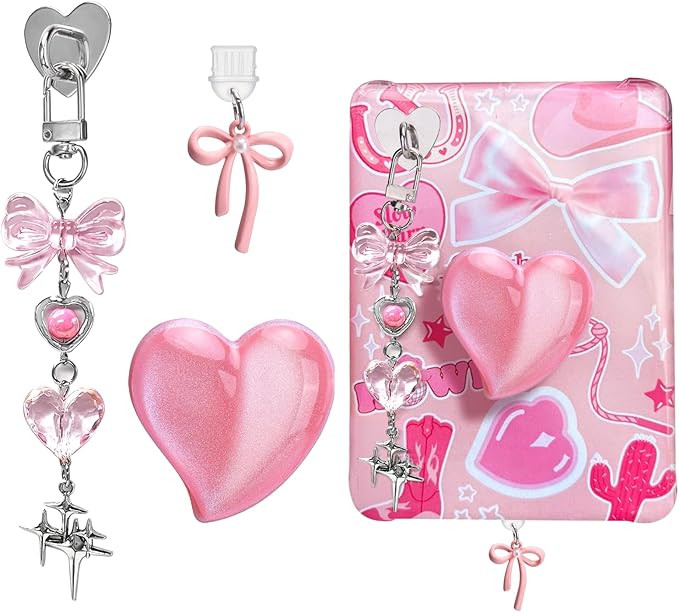 AIERSA Cute Charms Set for Kindle,Including Dust Plug Charm Type C/USB C,Heart Grip Holder,Bling ... | Amazon (US)
