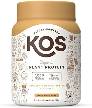 Amazon.com: KOS Organic Plant Based Protein Powder, Chocolate Peanut Butter - Delicious Vegan Pro... | Amazon (US)