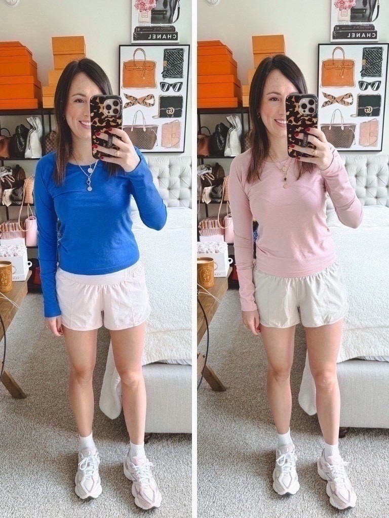 Lululemon swiftly top in cerulean blue and pink haze (6) with hotty hot shorts in strawberry milkshake and Mojave tan (6)



#LTKootd #LTKSeasonal #LTKFindsUnder100